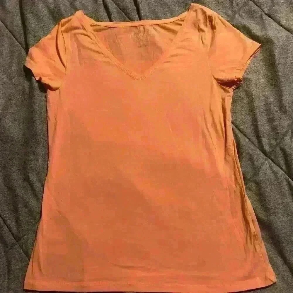 Atmosphere‎ The Stretch Vee Orange V Neck T Shirt Womens Size 12